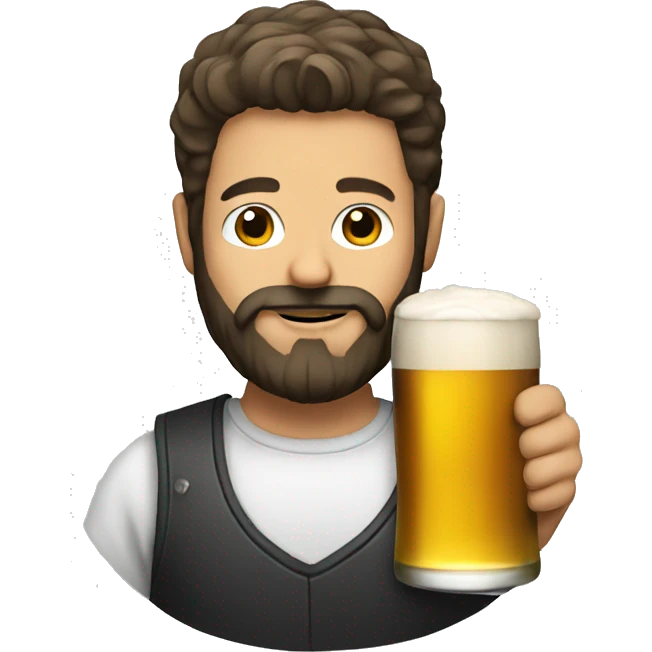 male portrait with beard and a beer emoji