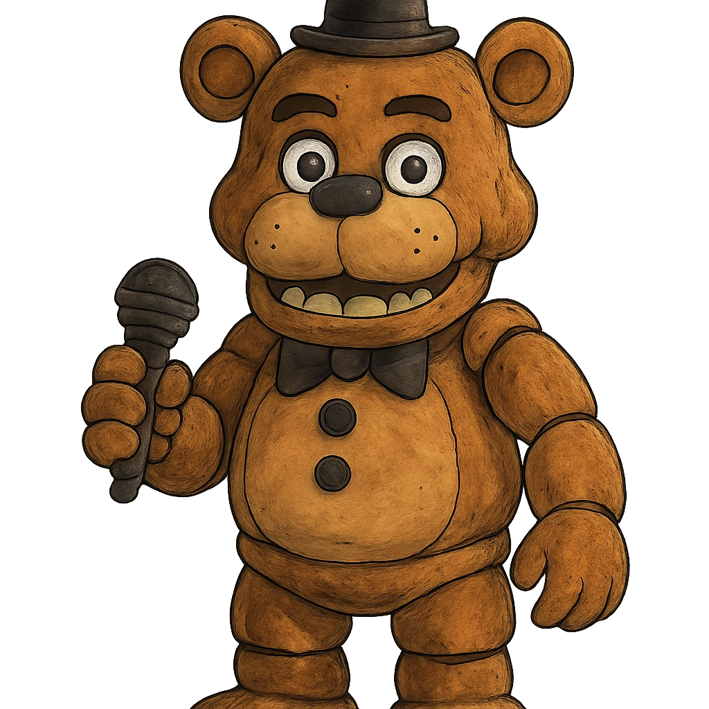 Freddy from Five Nights at Freddy's, highly detailed, in ghibli style emoji