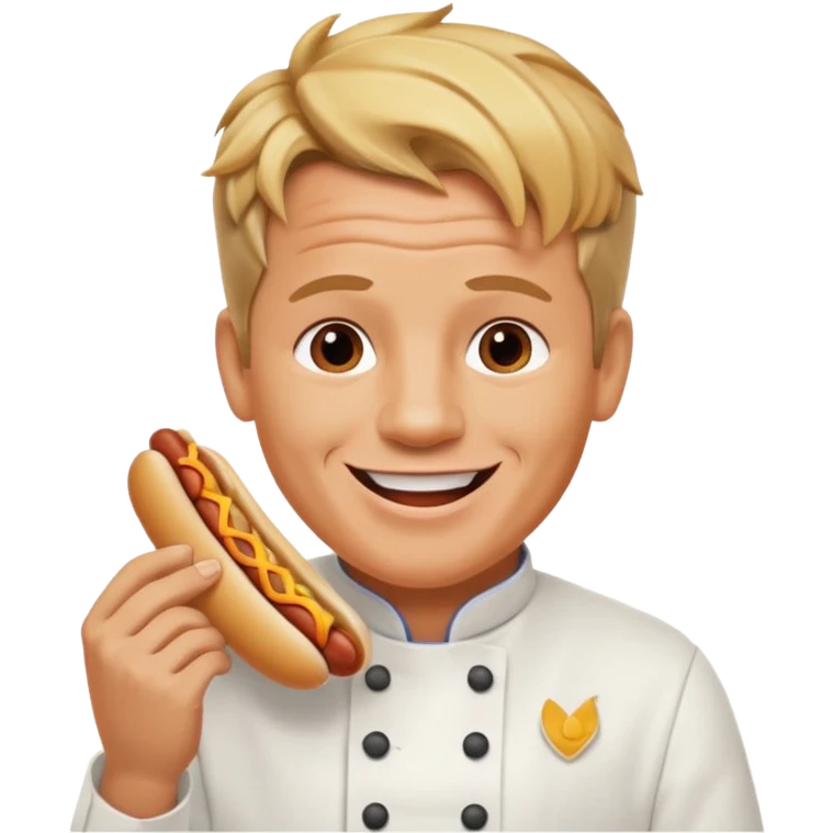 gordon ramsay eat hotdog, happy smile emoji