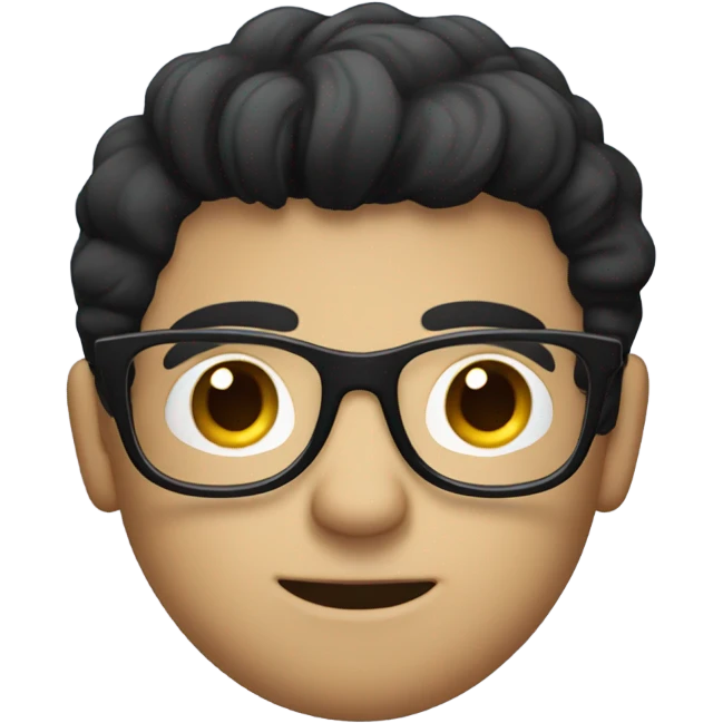 Cute black hair white man with glasses and a laptop  emoji