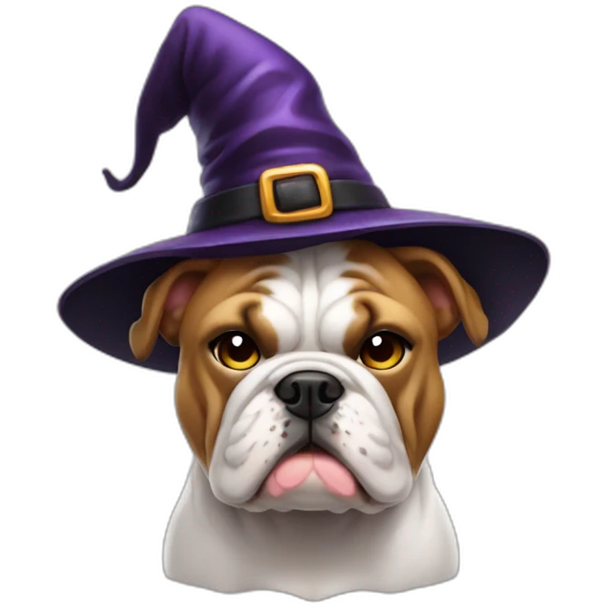 bulldog with witch hat emoji
