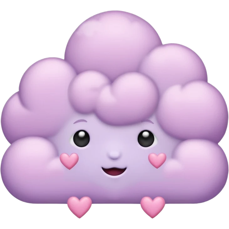 ابر بنفش پاستیلی با قلب های صورتی کوچولو emoji