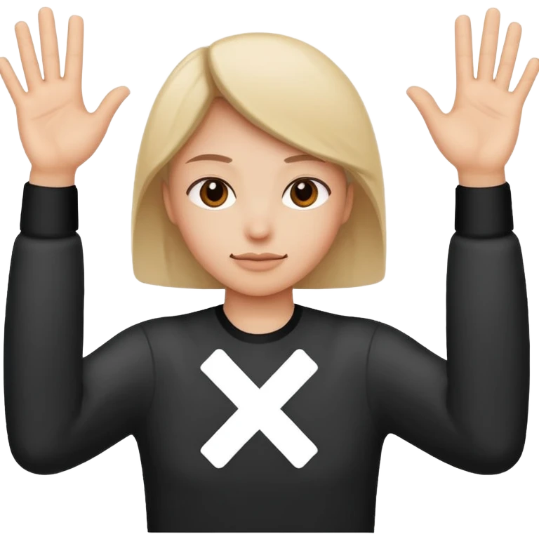 Please make an emoji where the wearer marks O or X with his arm. emoji