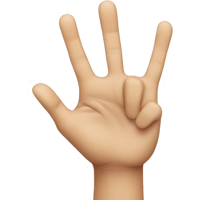 Hand with 4 fingers up emoji