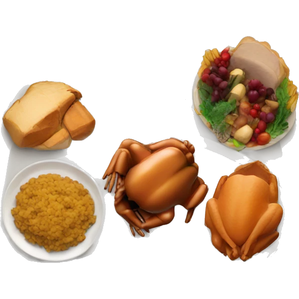 Plate with thanksgiving dinner on iy emoji