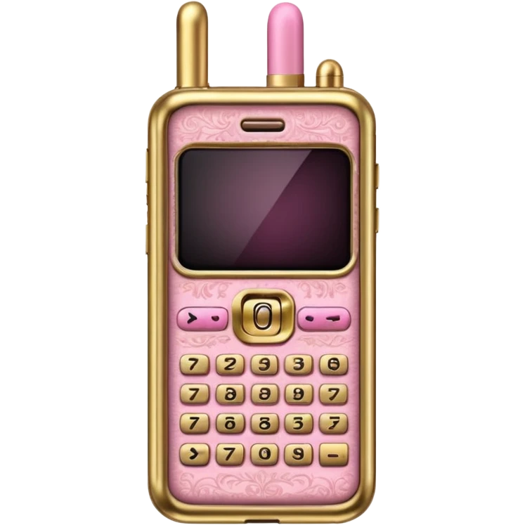 pink ornate victorian cell phone  emoji