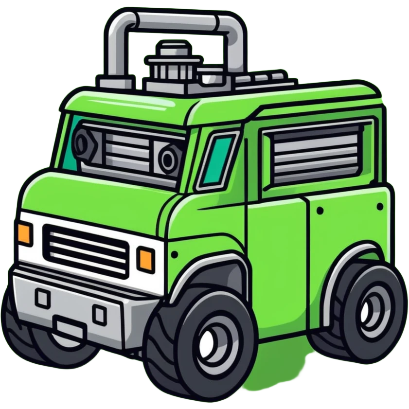 Mechanic car shop in green Fluor and the letters of the name Boxes Power Engine  emoji