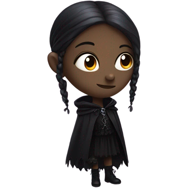 girl in gothic attire with a raven on her shoulder emoji