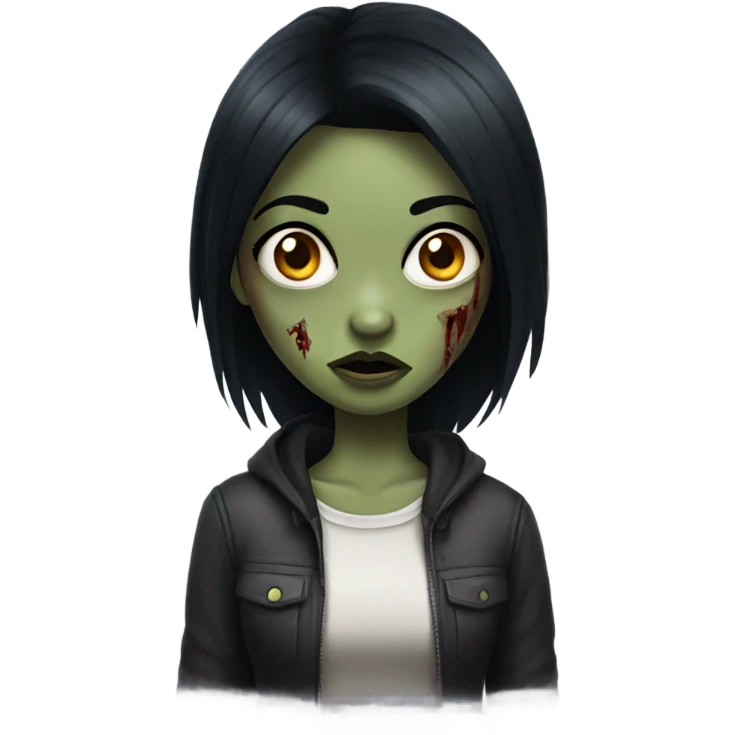 zombie girl with black hair emoji