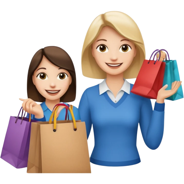 preciso de um emoji de um vendedor com sacolas na mão entregando para outra mulher emoji