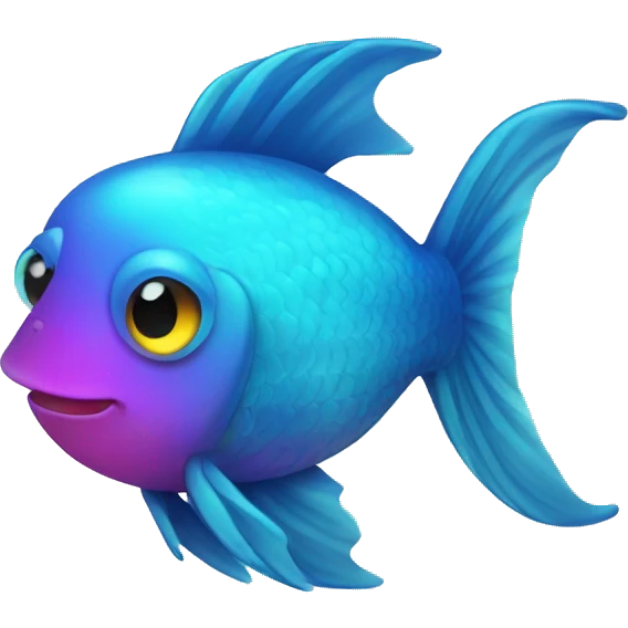 Cute Big neon fish  emoji