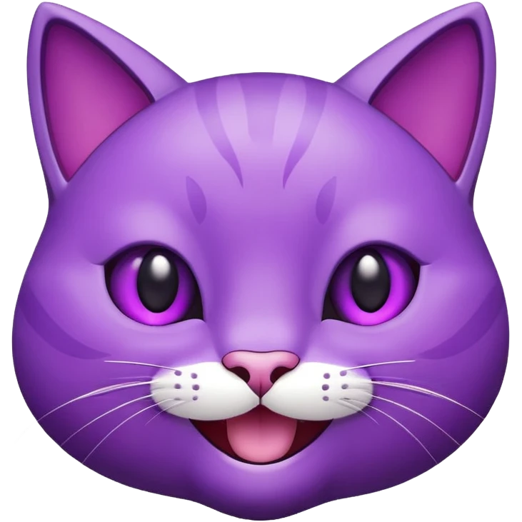 Happy purple emoji cat face emoji