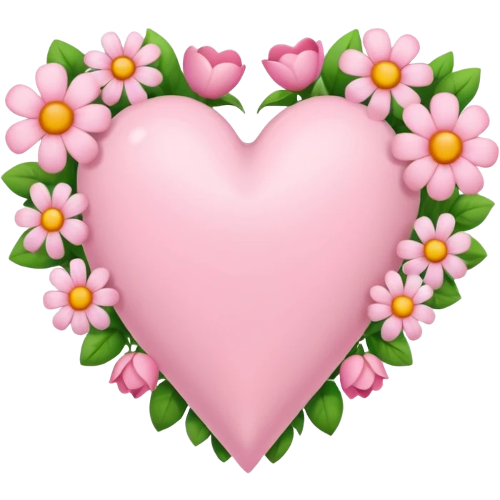 Light pink heart with flowers on it  emoji