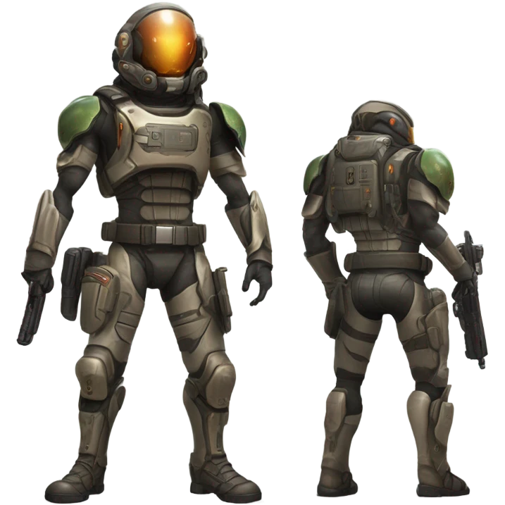 Martian mercenary front and back emoji