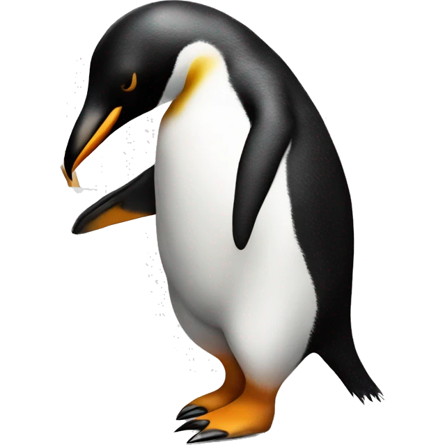 A penguin painting a picture on a canvas  emoji