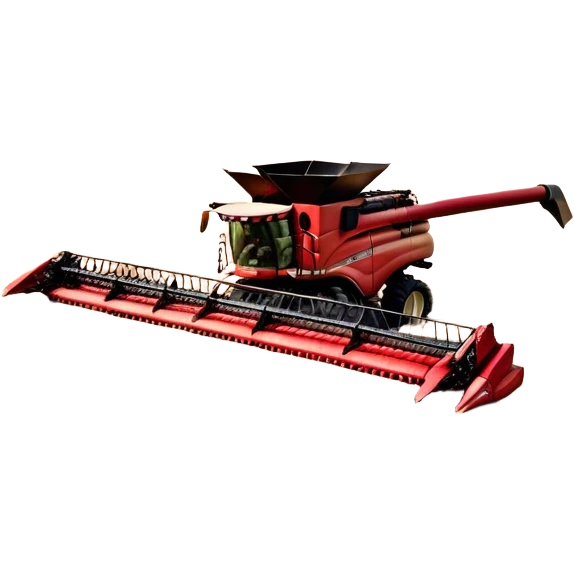 Case IH Axial-Flow 8250 (2022) – Cinematic-realistic Case IH Axial-Flow 8250 harvester, its deep red body towering over endless wheat fields. The massive cutting header slices through golden crops, sending a steady stream of grain into the bin as dust and chaff swirl in the afternoon sun. emoji