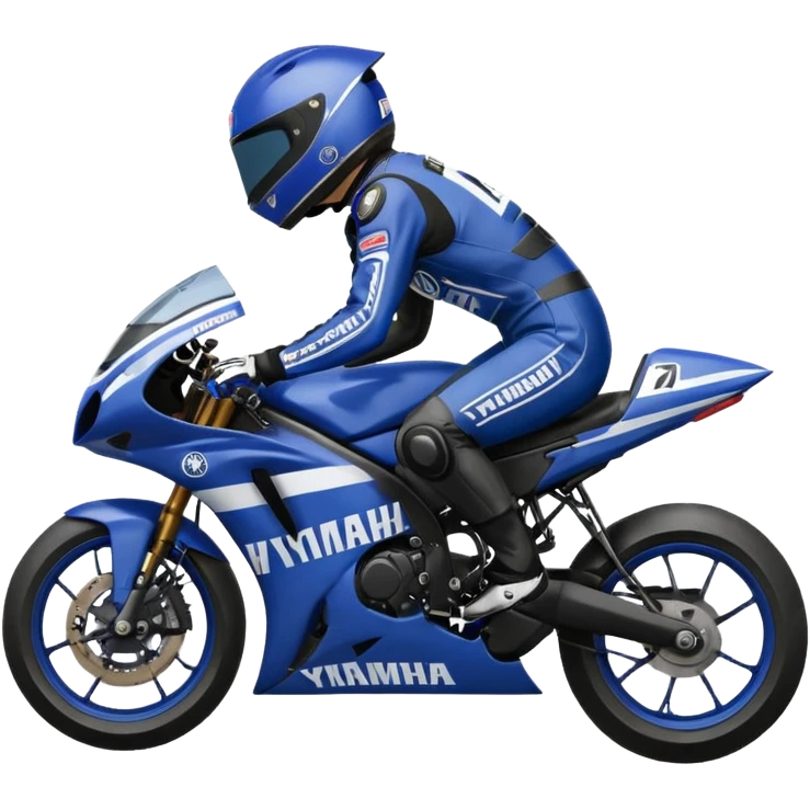yamaha motorcycle racer with full face helmet emoji