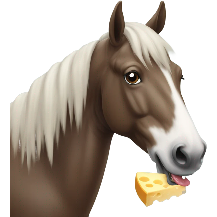 Horse eating cheese emoji