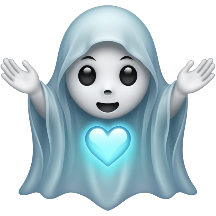 eerie heart ghost emoji