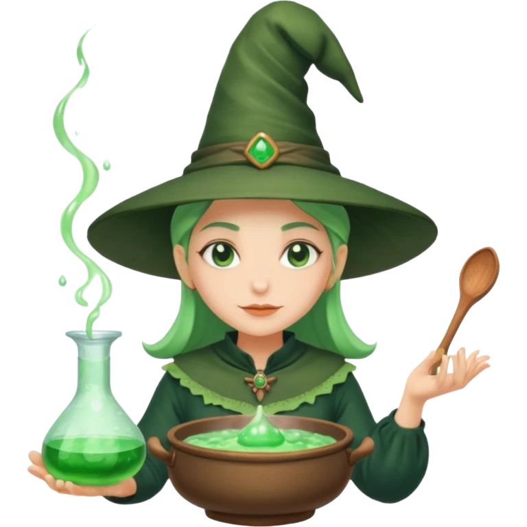 green witch cooking potion emoji