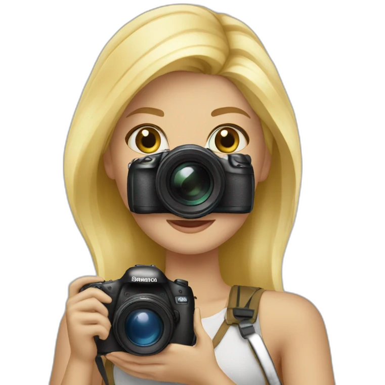 Blonde girl photographer emoji