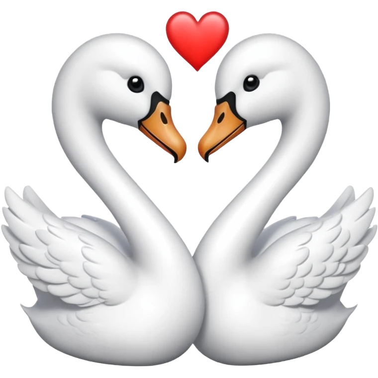 Dos cisnes haciendo un corazón emoji
