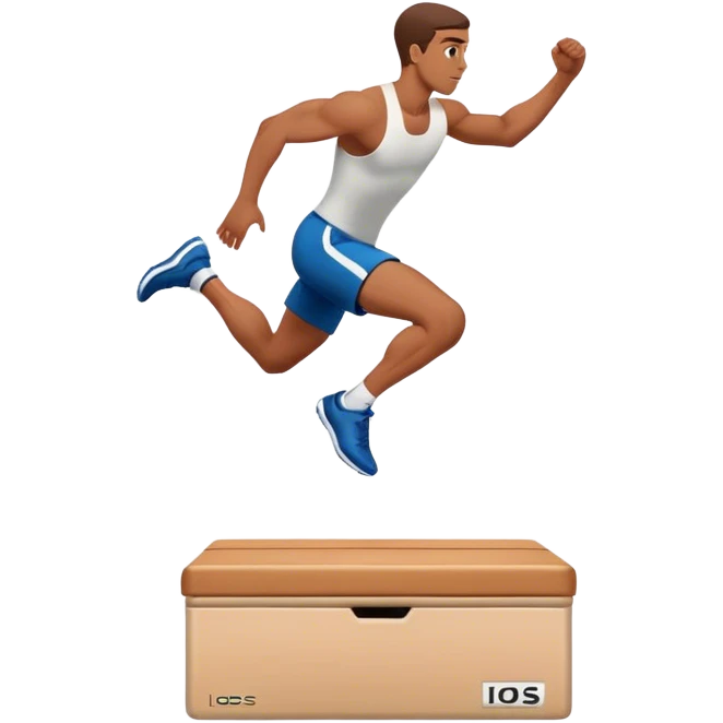 man jump onto plyo-box side-view emoji