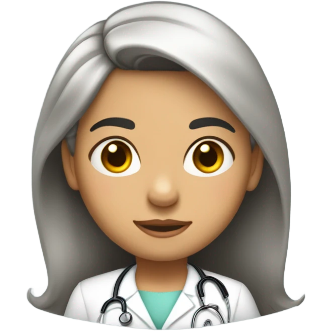 Niña morena con cabello crespo doctora emoji