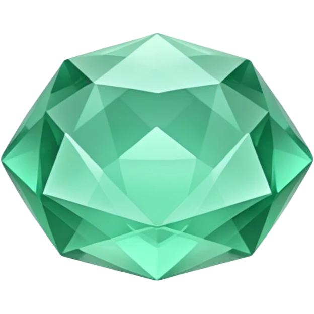 Mint green realistic still life 3d rendering gemstone emoji