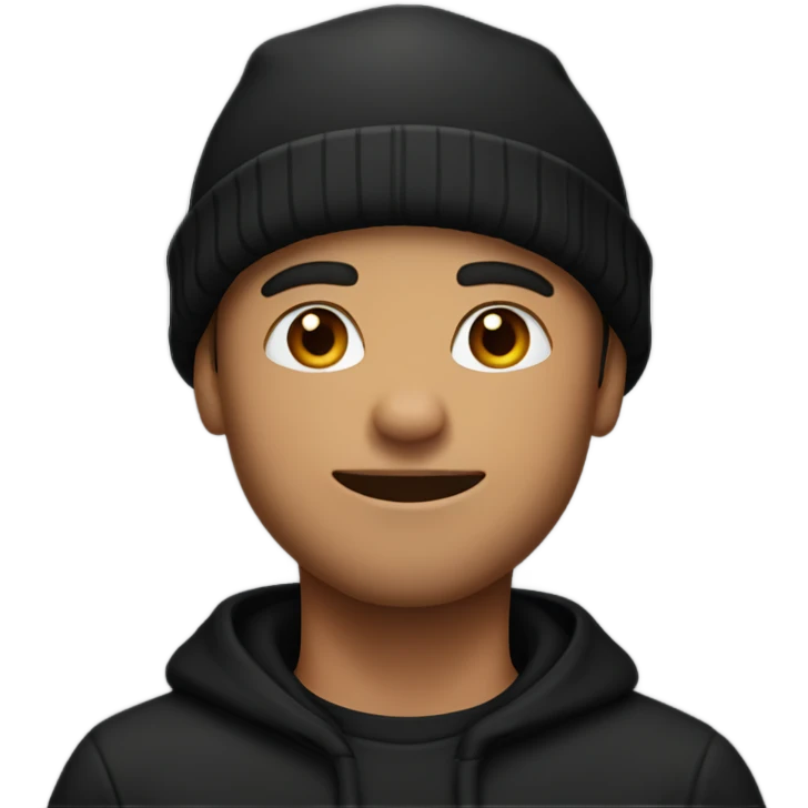 Man with black beenie emoji