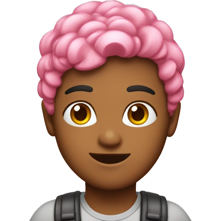 Coração rosa com faixa emoji