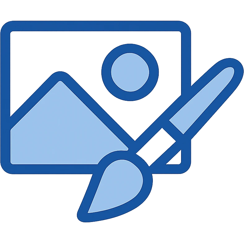 Paint.NET logo style icon, simple, flat, blue and white, no text emoji