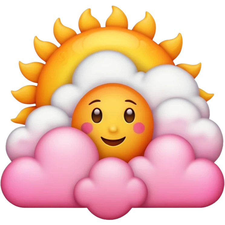 Yellow sun set with clouds emoji