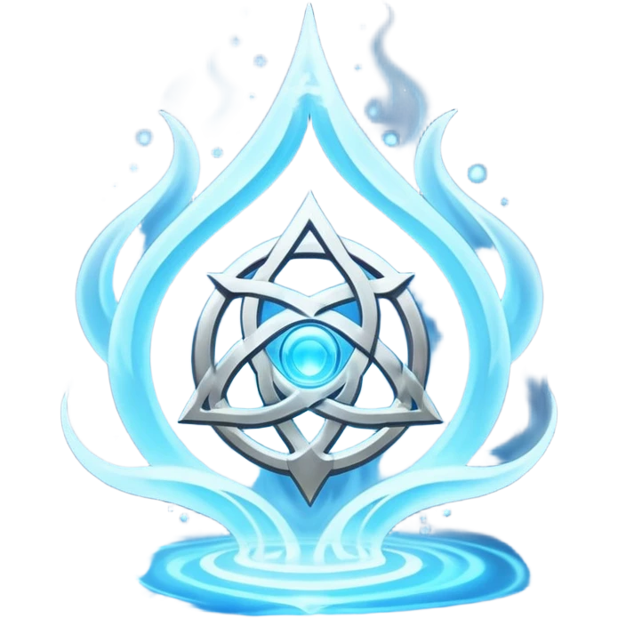 magical object blue magic mist with ancient symbol emoji