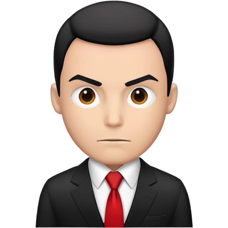 hitman with black suit and red tie emoji