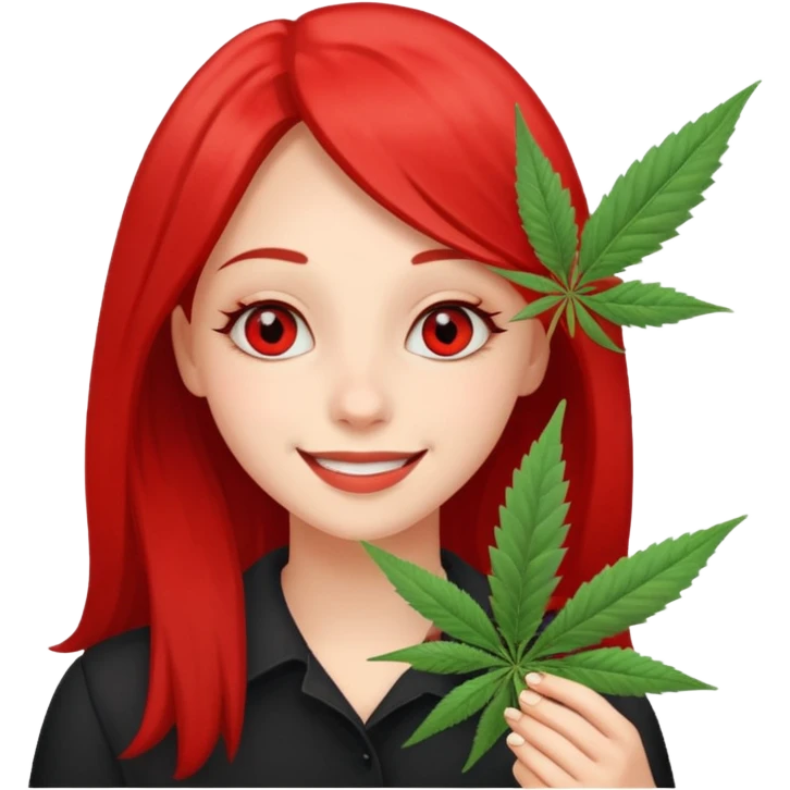 Girl happy smelling marijuana  emoji