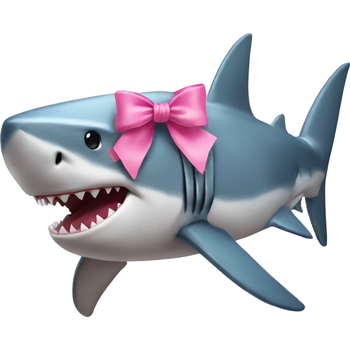 Shark with a pink bow emoji