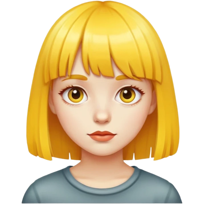 Girl with yellow bangs emoji