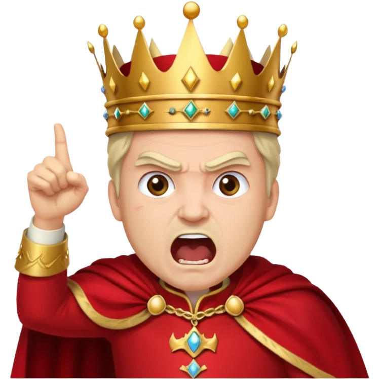 создай кричащего злого короля который показывает в нас пальцем emoji