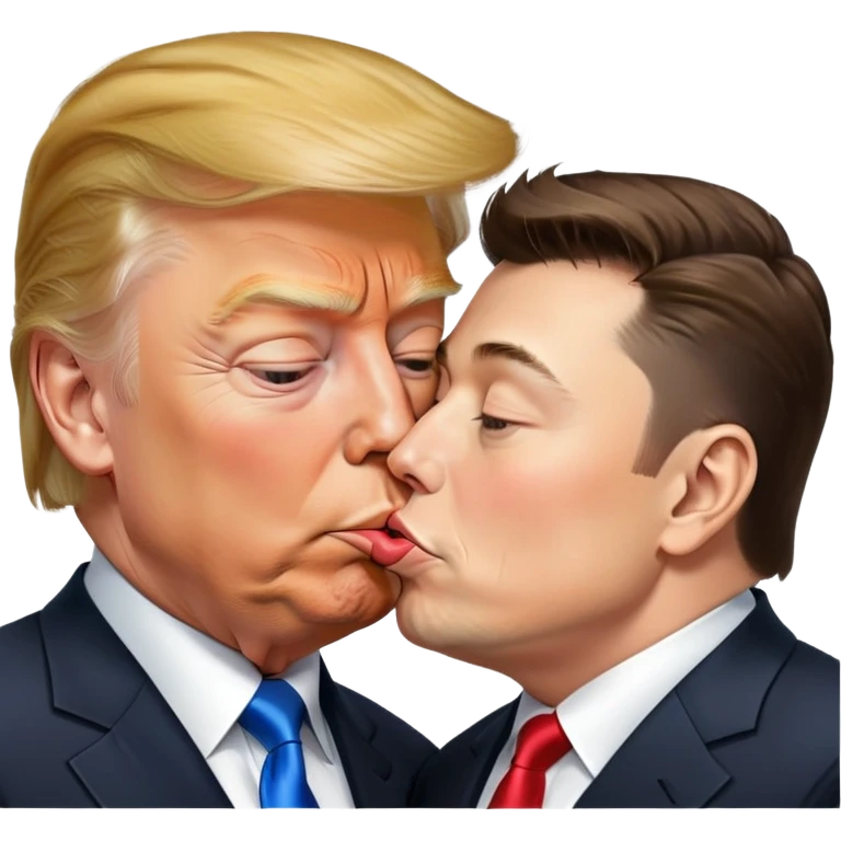 elon musk kissing trump emoji