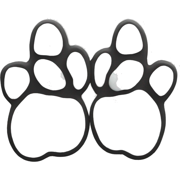 Two Snow puppy paw prints emoji