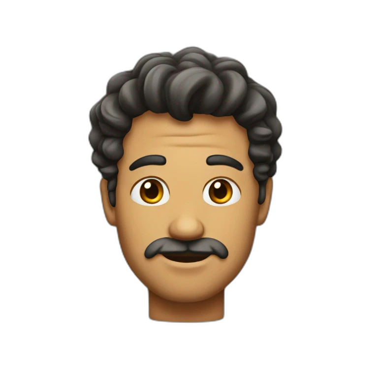 hombre con pelo rizado emoji