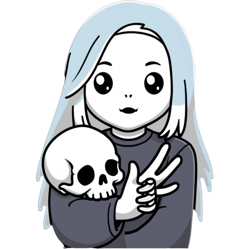 black and white ghost like Phoebe Bridgers Punisher album emoji
