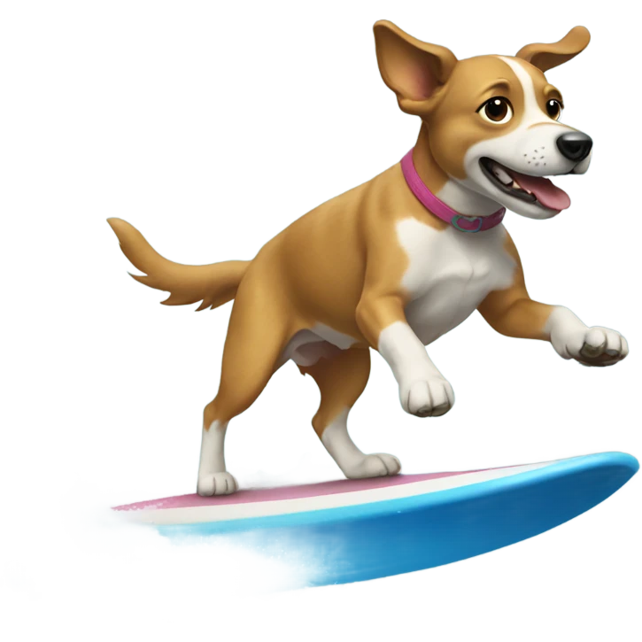 Dog surfing emoji