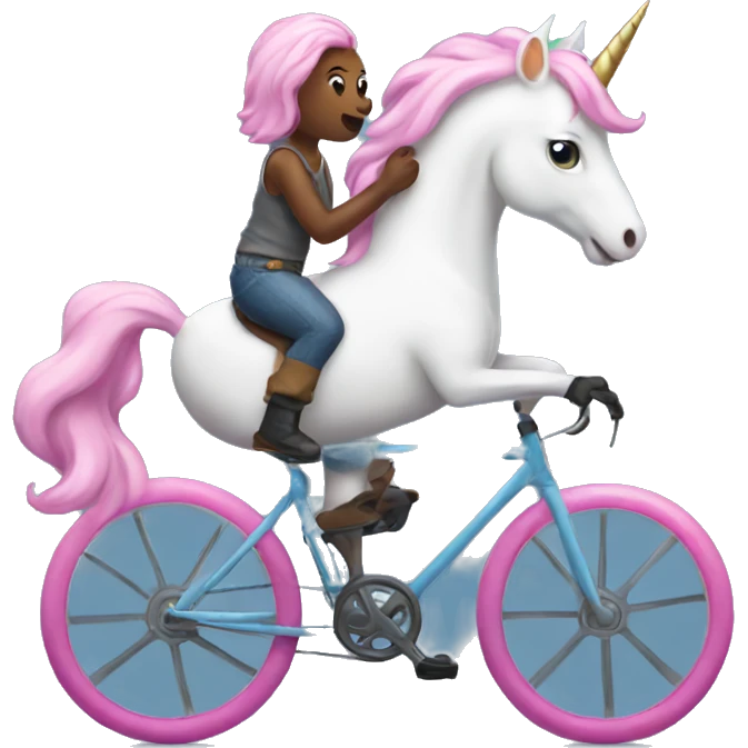 Unicorn riding bike emoji