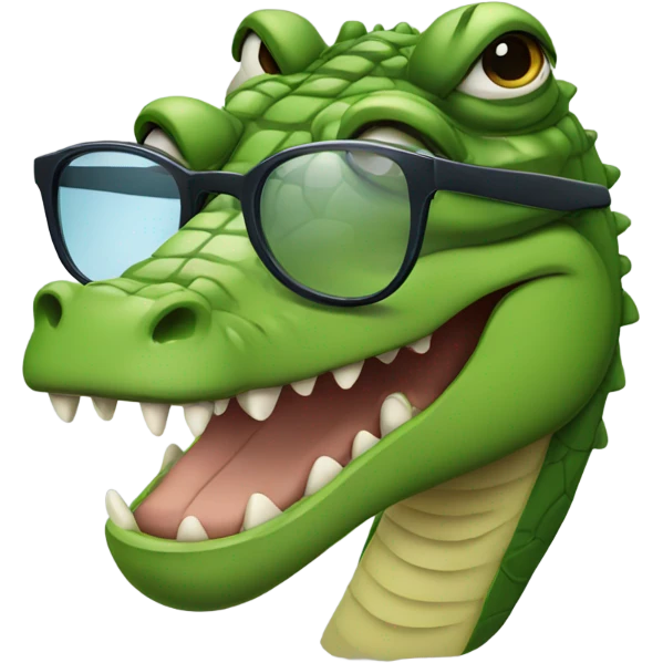 Crocodile with glasses emoji
