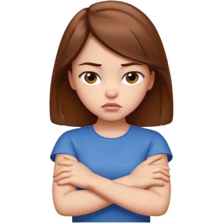 Pouting girl arms crossed emoji
