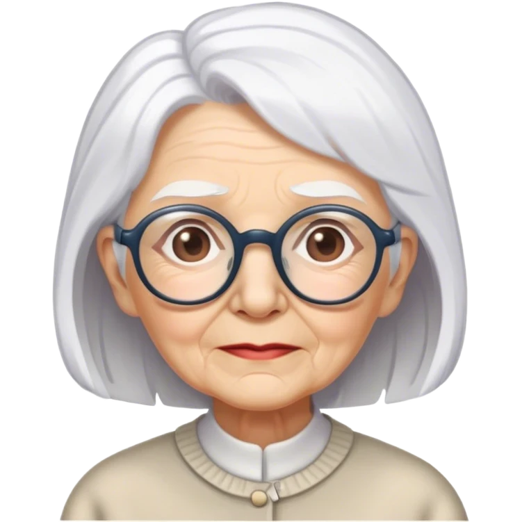 blunt grand maa with spects and white hair emoji
