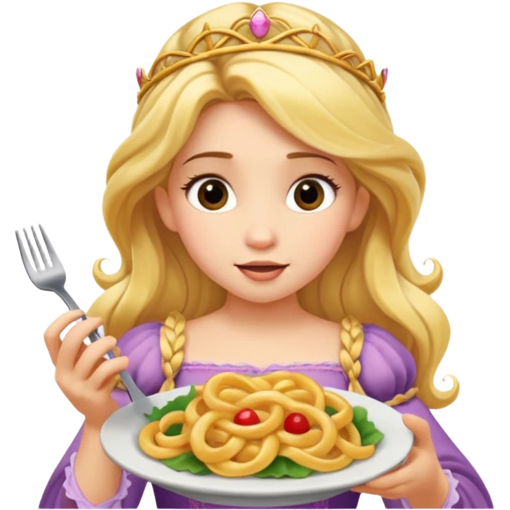 tangled princess eating her favorite food emoji