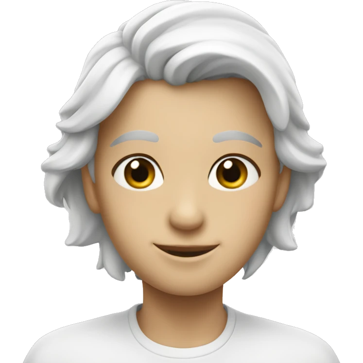 Corazon blanco con detalles emoji